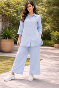 Sky Blue Embroidered Co-ord Set
